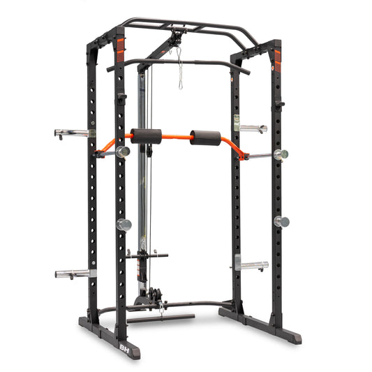 Power Cage – Heavy-Duty Rack with High/Low Pulley, Disc Storage & Pull-Up Bar